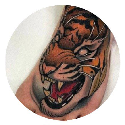 点击大图看下一张：小虎头纹身 可爱的一组奶凶奶凶的小老虎纹身图片