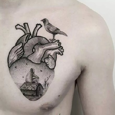 点击大图看下一张：心脏纹身 29款精美的心脏纹作品图案