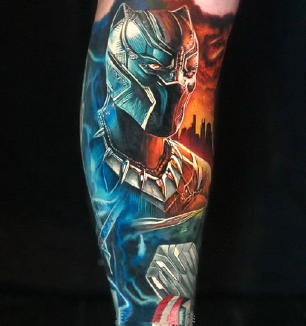 点击大图看下一张：九款欧美写实彩色系男性手臂纹身图案