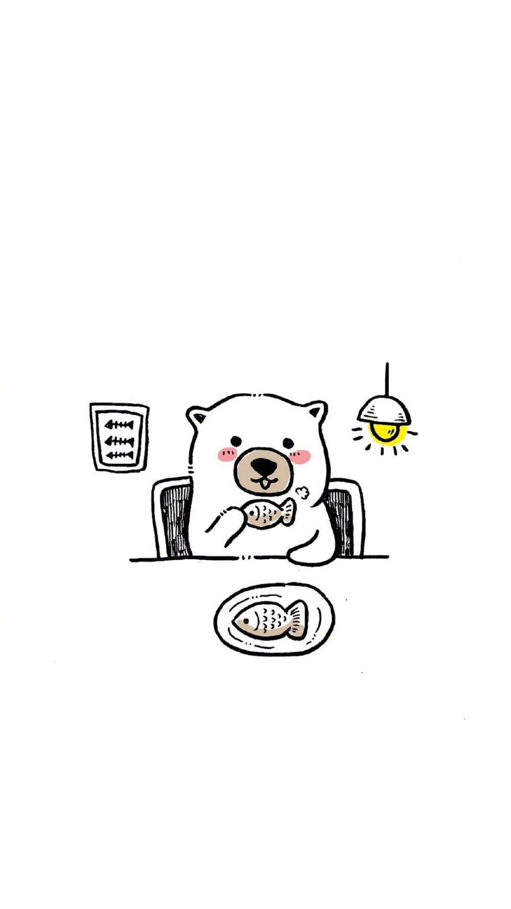 点击大图看下一张：创意小熊手绘卡通图片手机壁纸