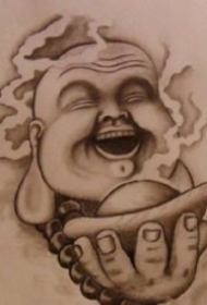 纹身弥勒佛 一组笑口常开的弥勒佛纹身图片