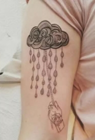 雨云纹身 12款下雨和云朵的天气纹身图片