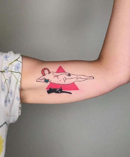 点击大图看下一张：波特兰纹身师Shannon Wolf创作的童年记忆俏皮纹身