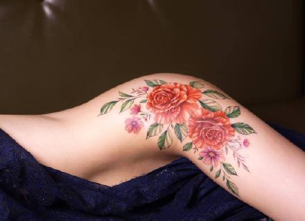点击大图看下一张：小清新女生纹身 小清新感觉适合女生的9款花卉纹身图片