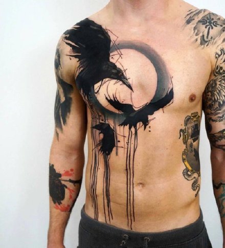 点击大图看下一张：纹身水墨图 好看的9款水墨纹身素材作品
