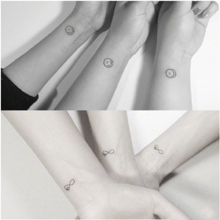 点击大图看下一张：姐妹纹身 适合闺蜜姐妹的9款极简风格小纹身