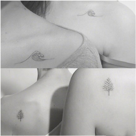 点击大图看下一张：姐妹纹身 适合闺蜜姐妹的9款极简风格小纹身