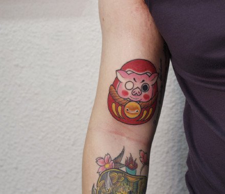 点击大图看下一张：郑州纹身 9款达摩主题的纹身图片 郑州针武堂纹身作品