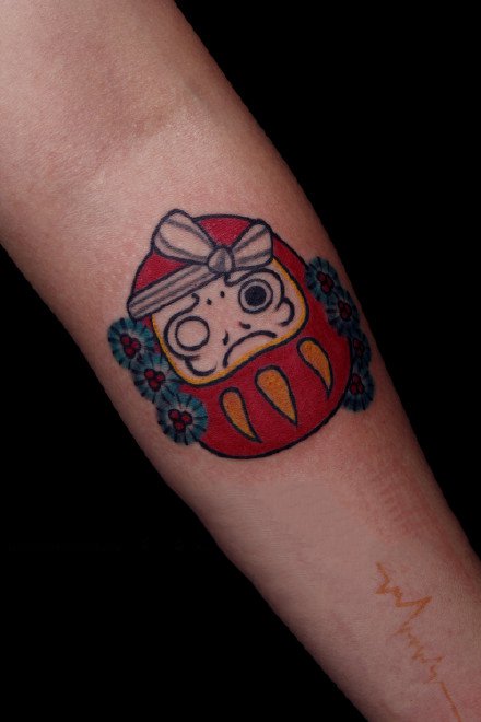 点击大图看下一张：郑州纹身 9款达摩主题的纹身图片 郑州针武堂纹身作品