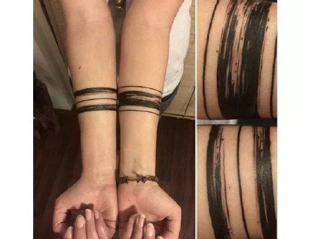 点击大图看下一张：黑色的8款手臂臂环纹身图案
