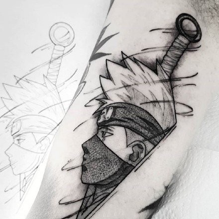 点击大图看下一张：火影忍者纹身-巴西纹身师的火之意志纹身作品