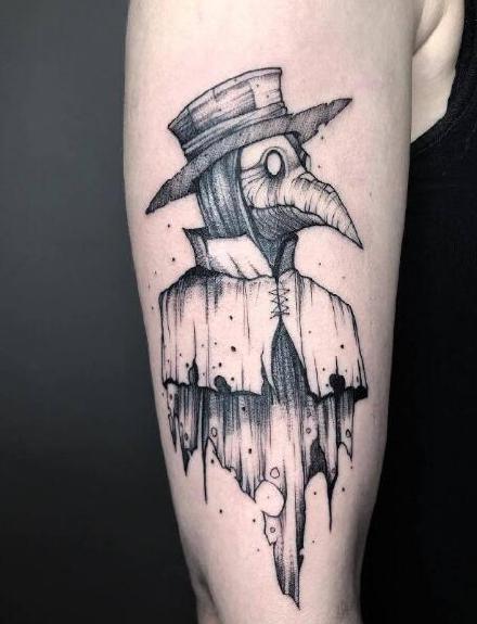 点击大图看下一张:国外黑灰纹身师Mitchell Keanu的9款点刺素描纹身作品