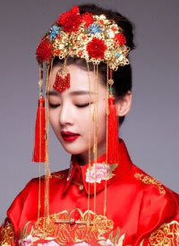 中式新娘发饰，只想和你执子之手与子偕老