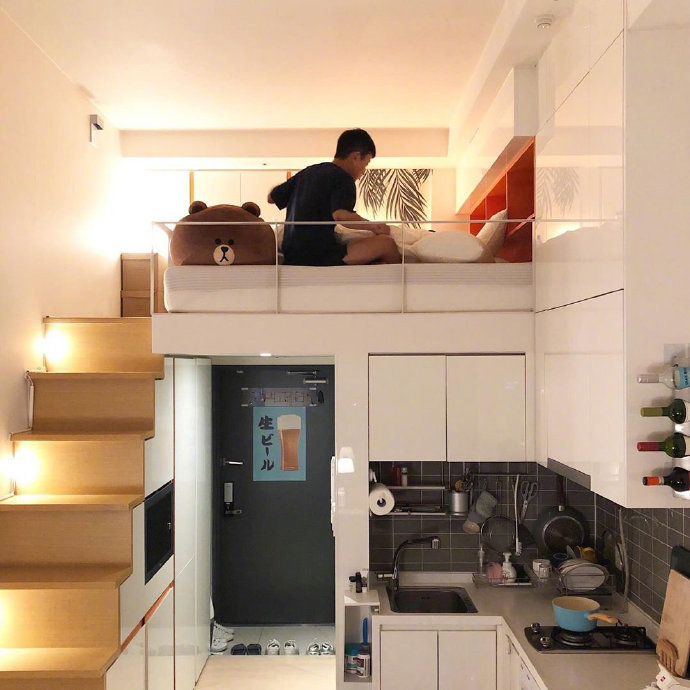 点击大图看下一张：单身Loft公寓设计效果图
