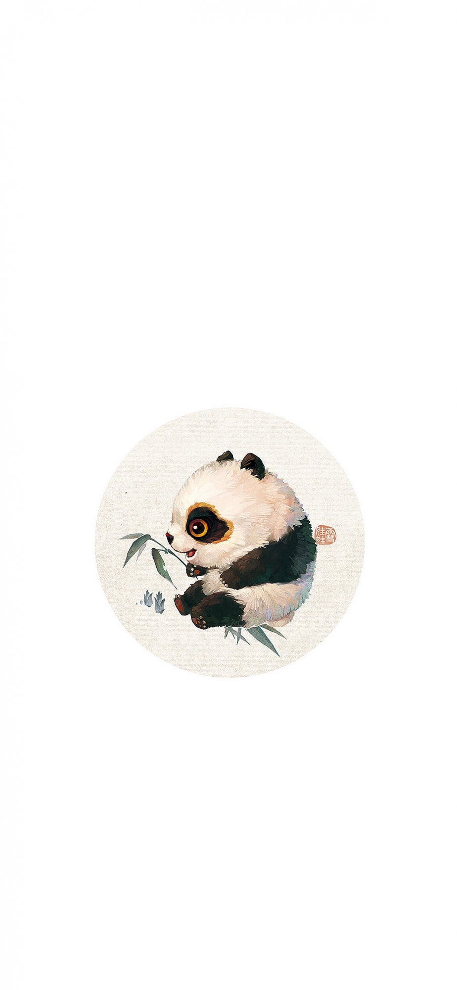 点击大图看下一张：可爱国宝小熊猫手绘高清手机壁纸