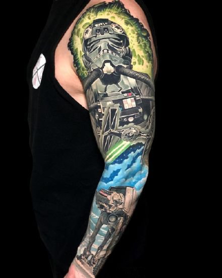 点击大图看下一张：一组酷酷的写实手臂纹身图案欣赏