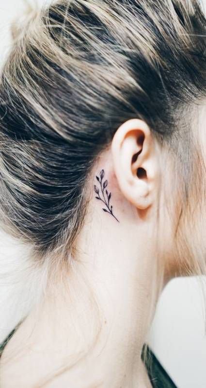 点击大图看下一张：一组耳后的小可爱纹身纹身图案