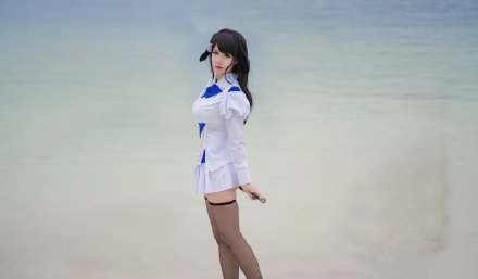 点击大图看下一张：清纯美少女水手服黑丝诱惑cosplay写真