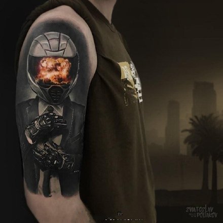 点击大图看下一张：一组比较酷的欧美手臂纹身图案