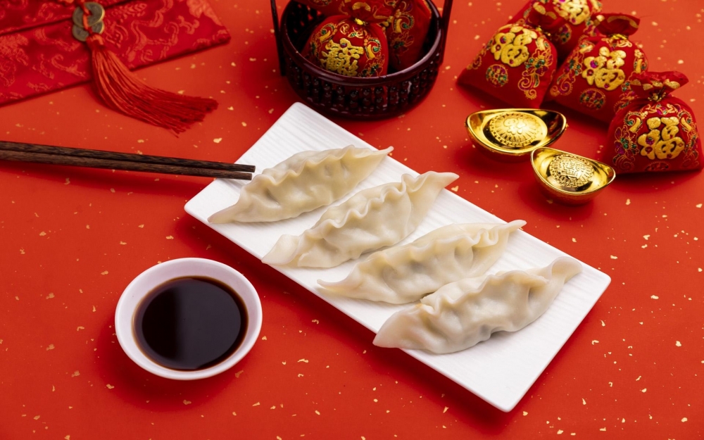 点击大图看下一张：春节传统美食饺子图片