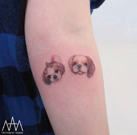 点击大图看下一张：萌翻的的一组宠物小纹身图片