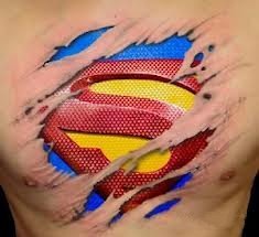 点击大图看下一张：超人纹身 9款个性的超人superman主题的纹身图片