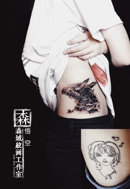 点击大图看下一张：深圳纹身 9款深圳森域纹画工作室-悟空纹身作品