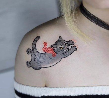 点击大图看下一张：吸猫人士的最爱的一组小猫咪纹身图片