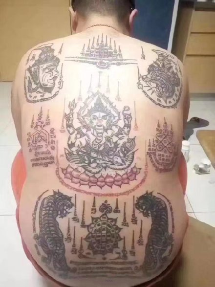 点击大图看下一张：满背刺符纹身 9款泰国宗教古法纹身刺符图案