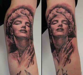 点击大图看下一张：玛丽莲·梦露主题的9款纹身图案作品欣赏
