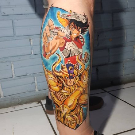 点击大图看下一张：Guto Carvalho的9款圣斗士星矢纹身作品图案