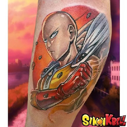 点击大图看下一张：动漫一拳超人的9款埼玉纹身图片作品
