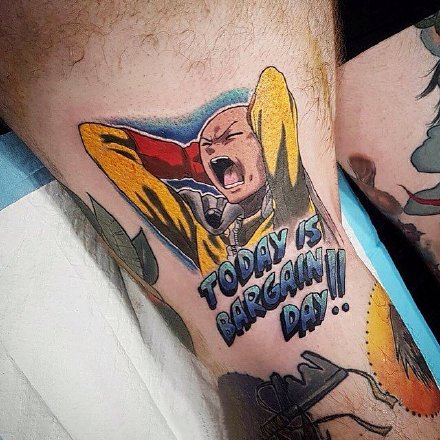 点击大图看下一张：动漫一拳超人的9款埼玉纹身图片作品