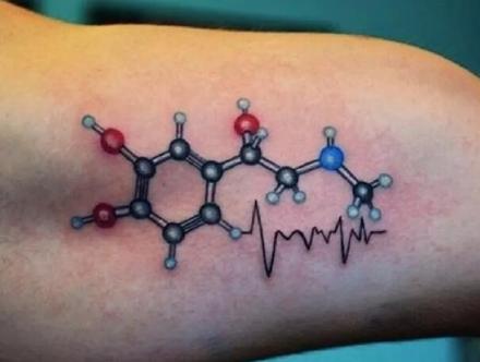 点击大图看下一张：9款多巴胺分子符号的纹身图案