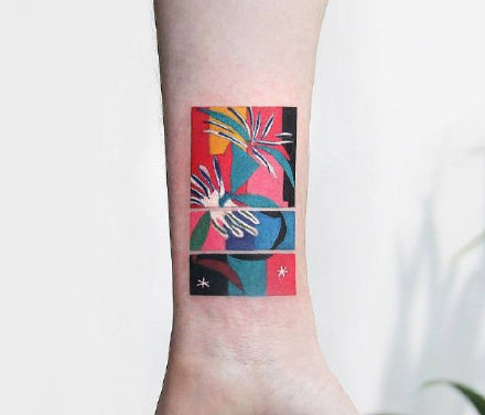 点击大图看下一张：波普艺术和故障艺术结合的纹身典范-韩国纹身艺术家Polyc作品