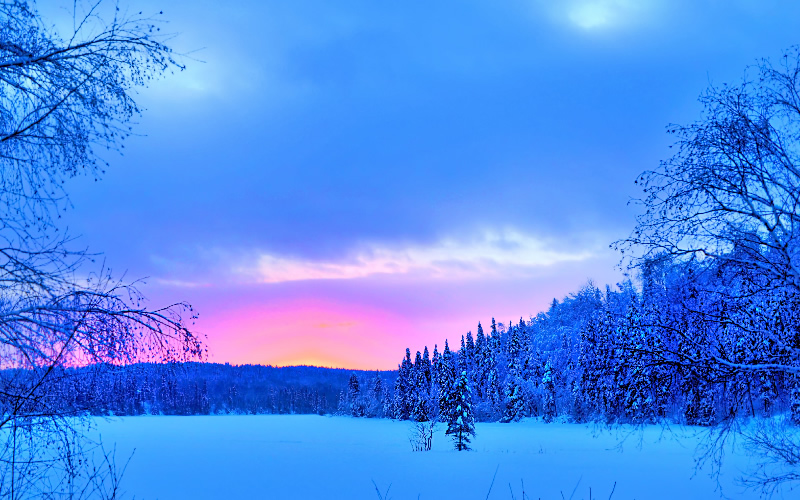 点击大图看下一张：加拿大雪景风光图片
