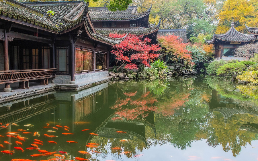 点击大图看下一张：诗情画意的杭州西湖风景欣赏