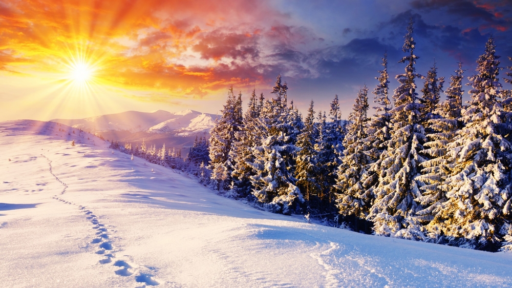 点击大图看下一张：精选唯美冬季雪景图片桌面壁纸