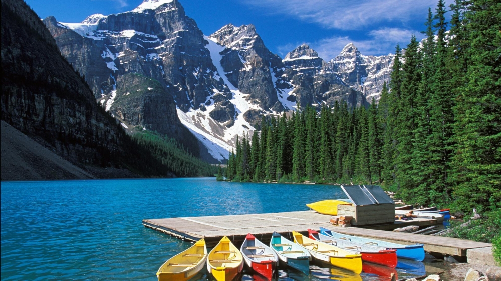 点击大图看下一张：加拿大罗布森山风景图片桌面壁纸