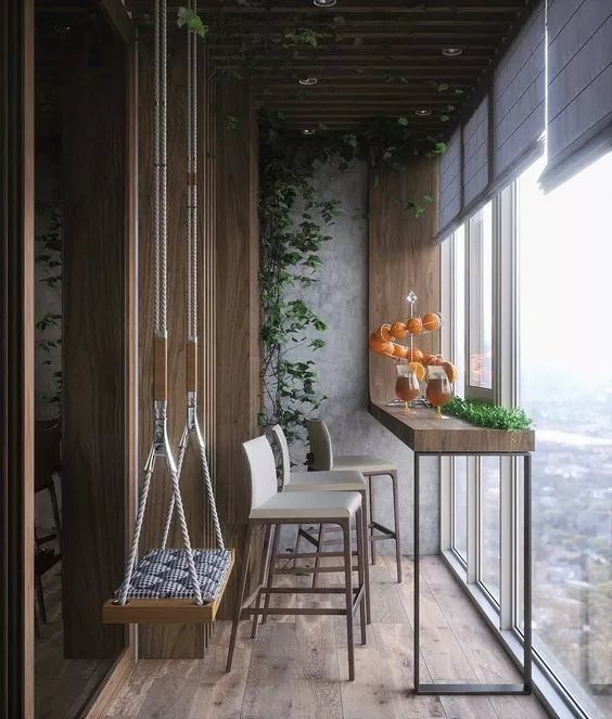 点击大图看下一张：阳台上的悠闲时光，家居环境舒适度的提升