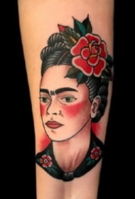 Frida Kahlo弗里达的人像纹身图片