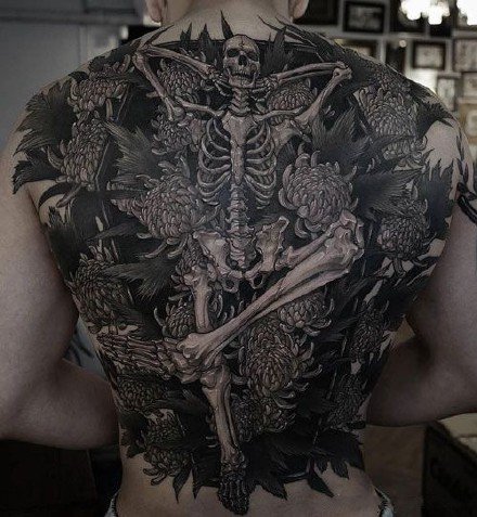 点击大图看下一张：暗黑满背纹身 超酷的暗黑9款大满背纹身素材
