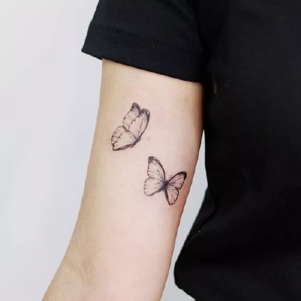 点击大图看下一张：蝴蝶刺青 18款好看的小蝴蝶纹身图片