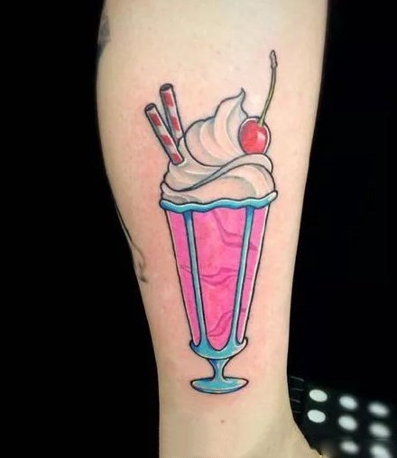 点击大图看下一张：冰淇淋纹身 一组冰棒冰激凌主题的纹身图片