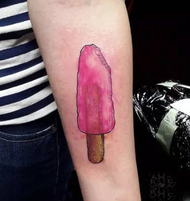 点击大图看下一张：冰淇淋纹身 一组冰棒冰激凌主题的纹身图片