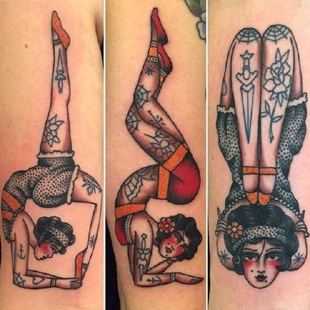 点击大图看下一张：瑜伽纹身 瑜伽爱好者的一组创意纹身图案