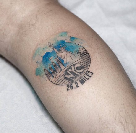 点击大图看下一张：性冷淡蓝色水墨风的一组创意纹身图片