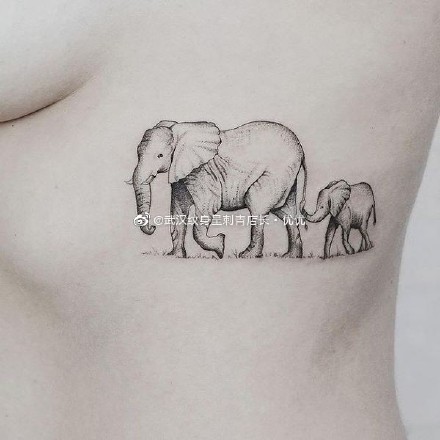 点击大图看下一张：象纹身 19款大象主题的纹身图片作品