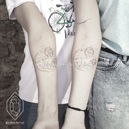点击大图看下一张：情侣小臂纹身 适合情侣的13款小臂纹身图案