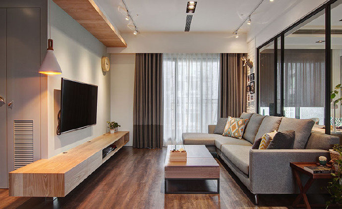 点击大图看下一张:86㎡现代简约风装修效果图